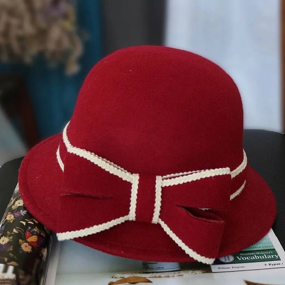New! “The Clever Girl” Handmade Felt Bow Accent British Style Hat DROPS 11/16 - Picture 5 of 5